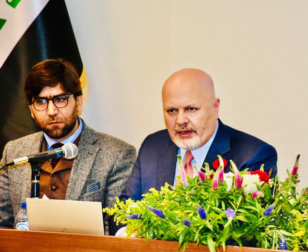 Omar Mohammed with ICC Prosecutor Khan, Iraq