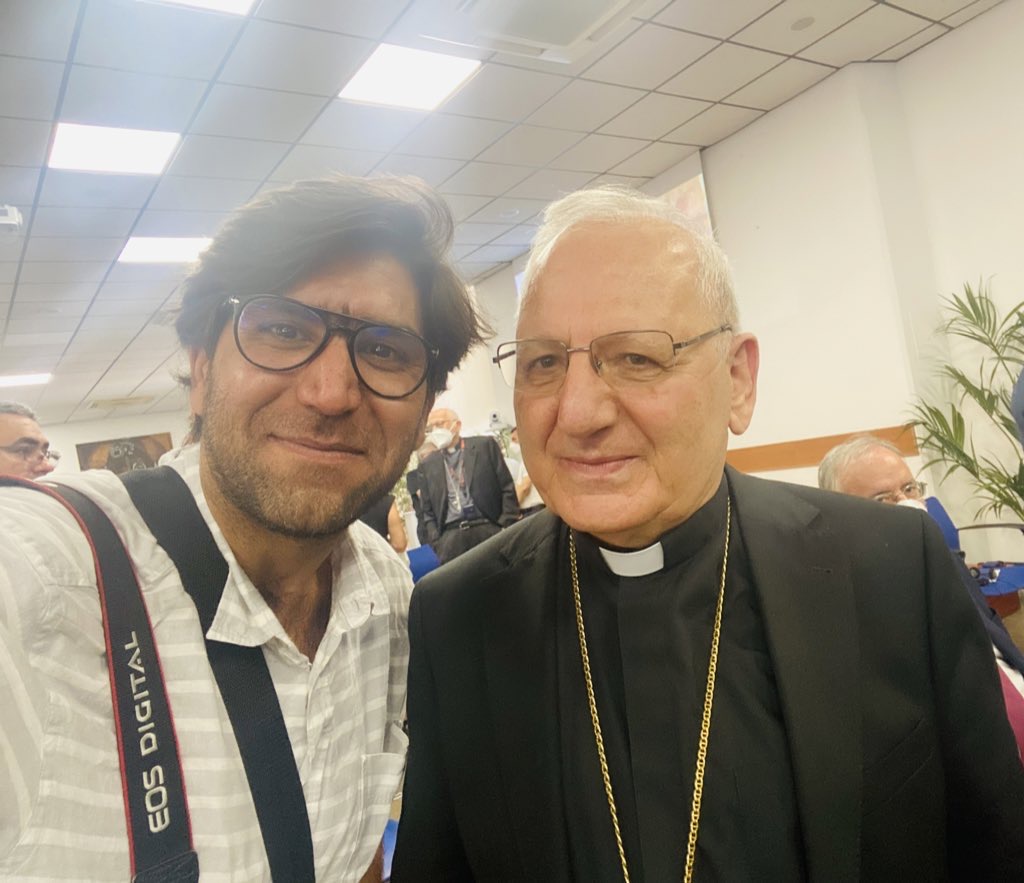Omar Mohammed with Cardinal Sako