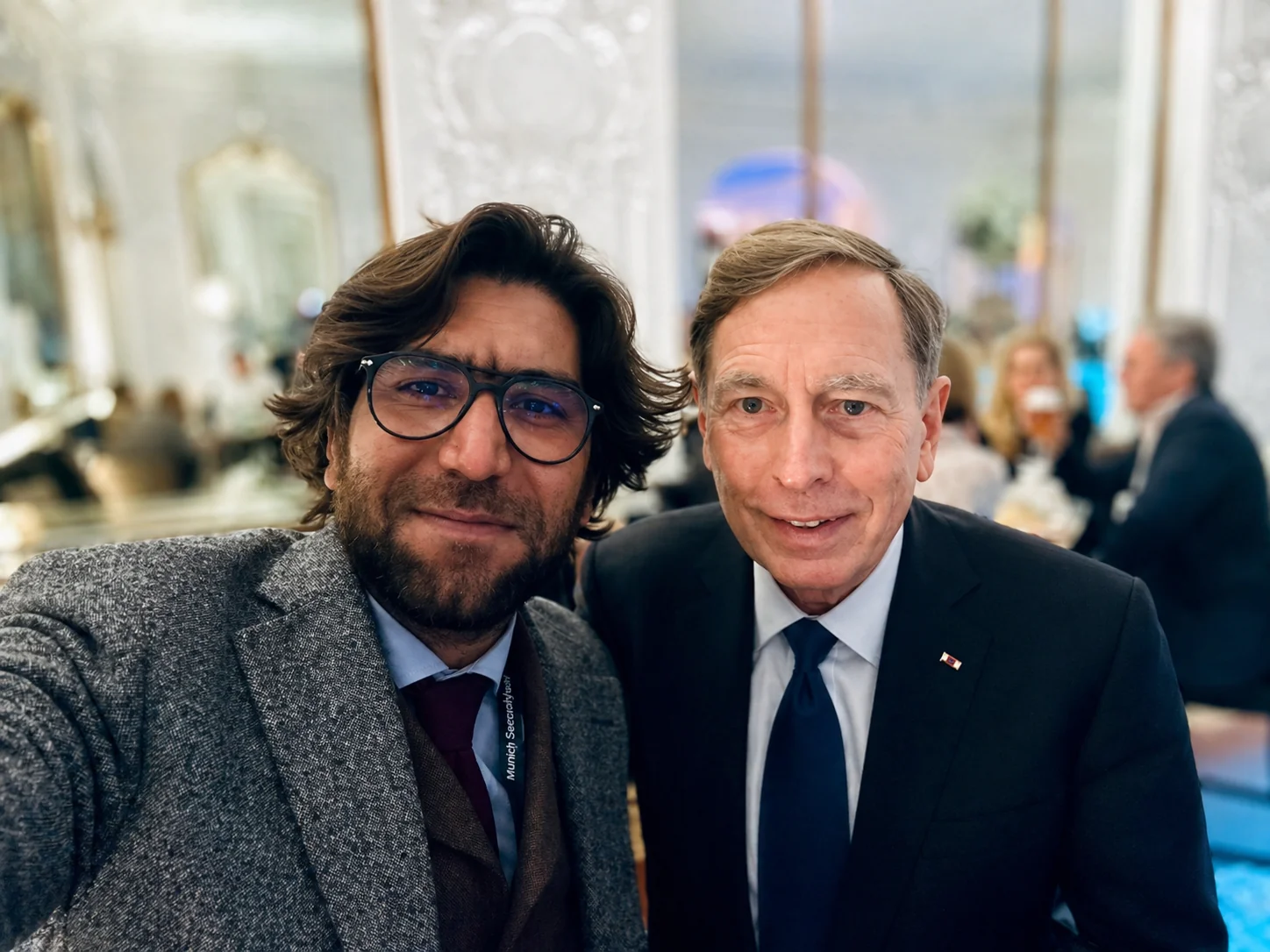 Omar Mohammed with General David Petraeus, Munich Security Conference 2025